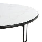 Wrena Round Coffee Table  White / Black Wood COF4209A