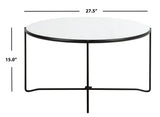 Wrena Round Coffee Table  White / Black Wood COF4209A