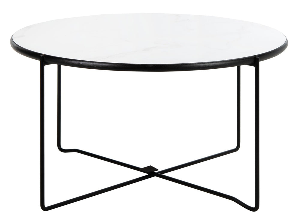 Wrena Round Coffee Table  White / Black Wood COF4209A