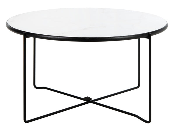Wrena Round Coffee Table  White / Black Wood COF4209A