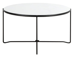 Wrena Round Coffee Table  White / Black Wood COF4209A