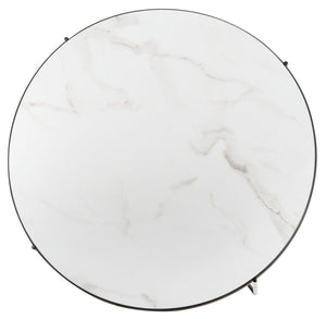 Wrena Round Coffee Table  White / Black Wood COF4209A