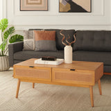 Safavieh Baisley 2 Drawer Coffee Table Natural COF5000A