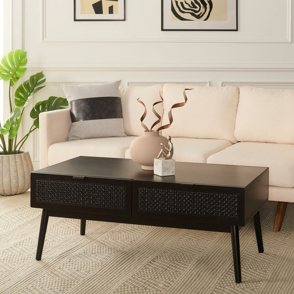 Safavieh Baisley 2 Drawer Coffee Table Black COF5000B
