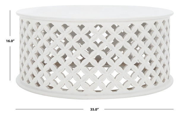 Safavieh Kaydix Round Coffee Table White Wash  COF5300A