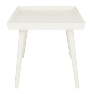 Safavieh Nonie Coffee Table Tray Top Distressed White Wood Water Based Paint Pine MDF COF5700A 889048258723