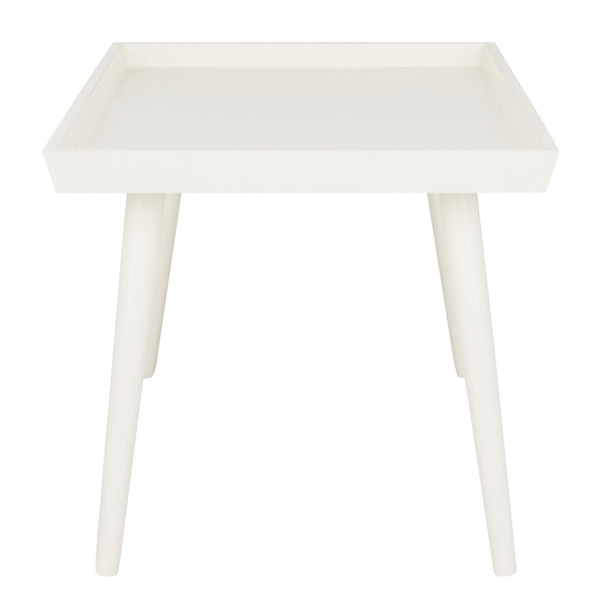 Safavieh Nonie Coffee Table Tray Top Distressed White Wood Water Based Paint Pine MDF COF5700A 889048258723