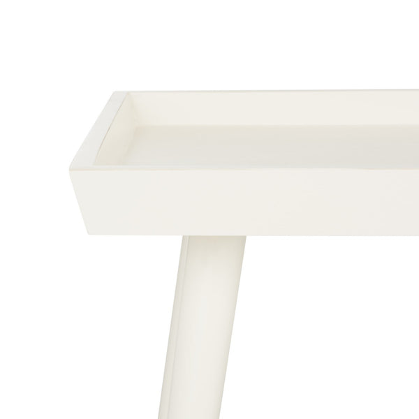 Safavieh Nonie Coffee Table Tray Top Distressed White Wood Water Based Paint Pine MDF COF5700A 889048258723