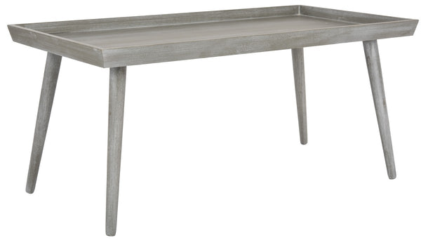 Safavieh Nonie Coffee Table Tray Top Slate Grey Wood Water Based Paint Pine MDF COF5700C 889048258747
