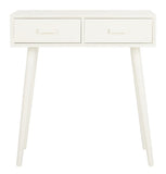 Safavieh Dean Console 2 Drawer Distressed White Wood Water Based Paint Pine MDF COF5701A 889048258754