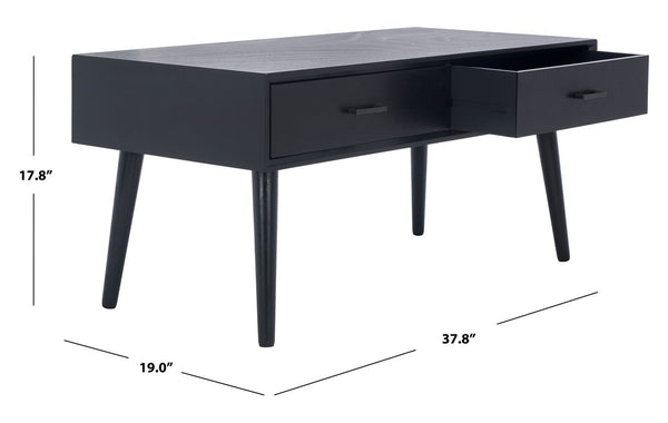 Safavieh Mozart Mid Century 2 Drawer Coffee Table COF5702B