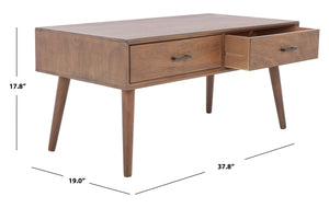Safavieh Mozart Mid Century 2 Drawer Coffee Table COF5702C