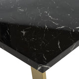 Safavieh Carmen Coffee Table Square Black Brass Wood Resin Veneer MDF COF6201A 889048438736