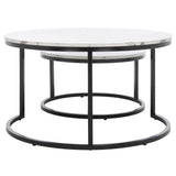 Safavieh Peppino 2 Round Nesting Coffee Table White/Black Mdf COF6208A