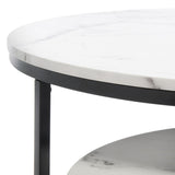 Safavieh Peppino 2 Round Nesting Coffee Table White/Black Mdf COF6208A