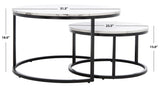 Safavieh Peppino 2 Round Nesting Coffee Table White/Black Mdf COF6208A