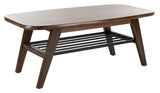 Safavieh Oren 2 Tier Coffee Table Walnut / Black Wood/Metal COF6400A 889048582613