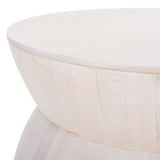Safavieh Alecto Round Coffee Table White Wash Wood COF6601C