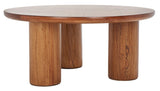 Safavieh Mork 3 Leg Round Coffee Table Natural Wood COF6604A
