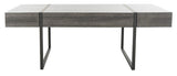 Tristan Coffee Table Rectangular Modern Black Wood Powder Coating MDF Metal Tube