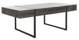 Safavieh Tristan Coffee Table Rectangular Modern Black Wood Powder Coating MDF Metal Tube COF7000A 889048425958