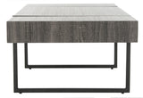 Safavieh Tristan Coffee Table Rectangular Modern Black Wood Powder Coating MDF Metal Tube COF7000A 889048425958