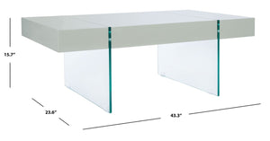 Jacob Rectangular Glass Leg Modern Coffee Table
