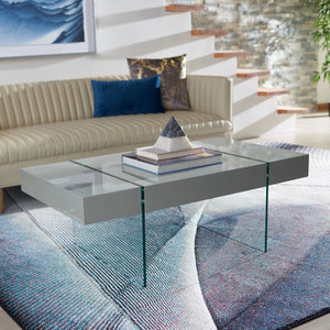 Jacob Rectangular Glass Leg Modern Coffee Table