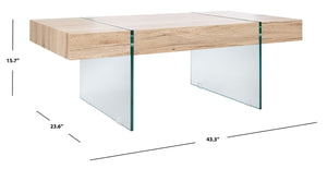 Jacob Rectangular Glass Leg Modern Coffee Table