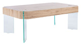 Safavieh Katelyn Rectangular Contemporary Glass Leg Coffee Table COF7002B