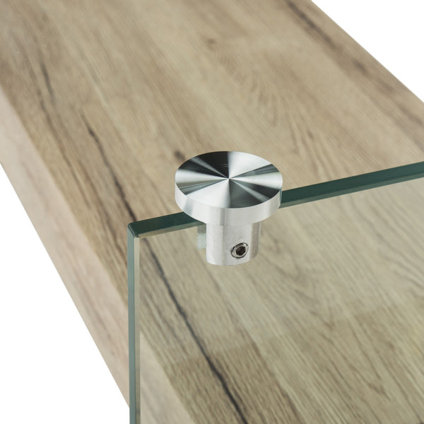 Safavieh Kayley Coffee Table Rectangular Modern Natural Tempered Glass MDF COF7004A 889048427488