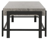 Safavieh Oliver Coffee Table Rectangular Contemporary Dark Grey Black Wood Powder Coating MDF Metal Tube COF7006A 889048427556