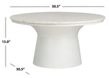 Safavieh Mila Pedestal Coffee Table White Marble White Metal COF7200B