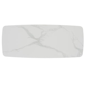 Safavieh Karina Rectangular Coffee Table White Ceramic Faux Marble / Walnut COF8102A