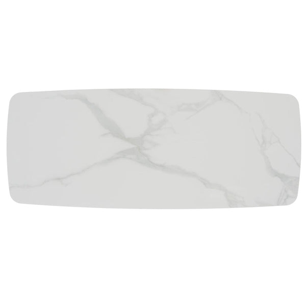 Safavieh Karina Rectangular Coffee Table White Ceramic Faux Marble / Walnut COF8102A