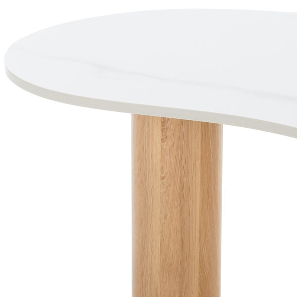 Safavieh Aurora Curvy Coffee Table White Ceramic Faux Marble / Natural COF8103A