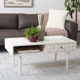 Safavieh Lexington Coffee Table White Wash Wood COF9006B