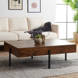 Jaxith Coffee Table - Modern Elegance with Chunky Wood Top and Sleek Metallic Legs for Stylish Living