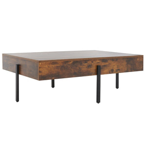 Jaxith Coffee Table - Modern Elegance with Chunky Wood Top and Sleek Metallic Legs for Stylish Living
