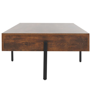 Jaxith Coffee Table - Modern Elegance with Chunky Wood Top and Sleek Metallic Legs for Stylish Living