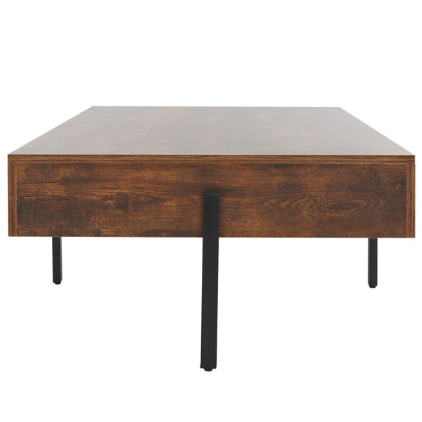 Jaxith Coffee Table - Modern Elegance with Chunky Wood Top and Sleek Metallic Legs for Stylish Living