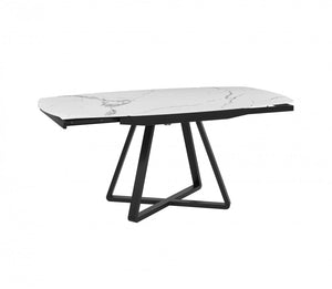 VIG Furniture Modrest Cofrey - Contemporary White Ceramic Extendable Dining Table VGEWD2055EA-WHT-DT VGEWD2055EA-WHT-DT