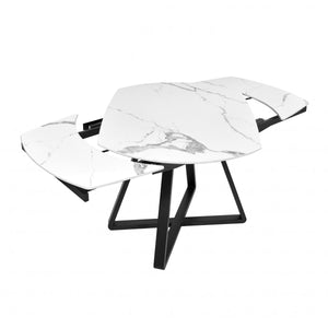 VIG Furniture Modrest Cofrey - Contemporary White Ceramic Extendable Dining Table VGEWD2055EA-WHT-DT VGEWD2055EA-WHT-DT