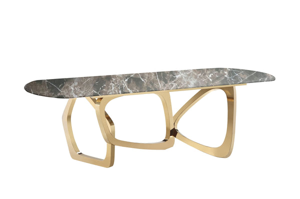 VIG Furniture Modrest Colton - Modern Brown & Gold Dining Table VGZAT112-BRN-DT