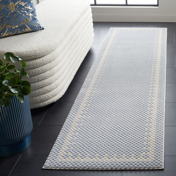 Safavieh Continental 118 Power Loomed Solid & Tonal Rug Blue / Beige 9' x 12'
