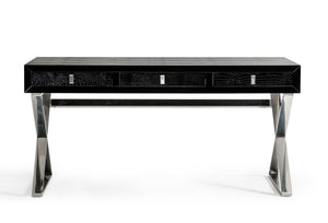 VIG Furniture A&X Congress Transitional Black Crocodile Desk VGUNAS706-150-BLK VGUNAS706-150-BLK