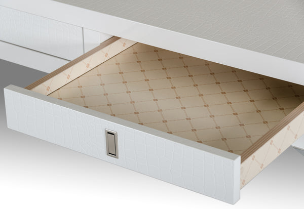 VIG Furniture A&X Congress Transitional White Crocodile Desk VGUNAS706-150-WHT