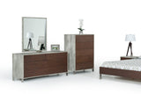 VIG Furniture Nova Domus Conner Modern Dark Walnut & Faux Concrete Bedroom Set VGAN-CONNER-SET-DK