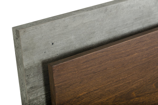 VIG Furniture Nova Domus Conner Modern Dark Walnut & Faux Concrete Bed VGAN-CONNER-BED-DK