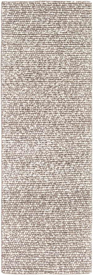 Como COO-2300 Cottage Viscose, Wool Rug COO2300-268 Medium Gray, Ivory 50% Viscose, 50% Wool 2'6" x 8'